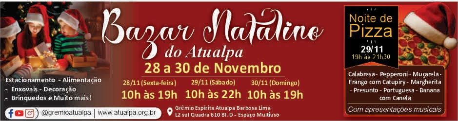 Bazar Natalino & Noite de Pizza 2025